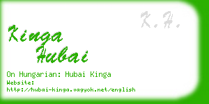 kinga hubai business card